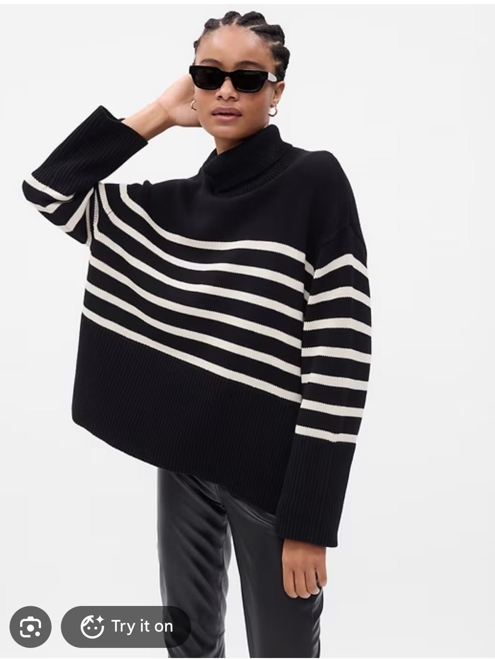 Gap 24/7 Split-Hem Turtleneck Sweater size XL